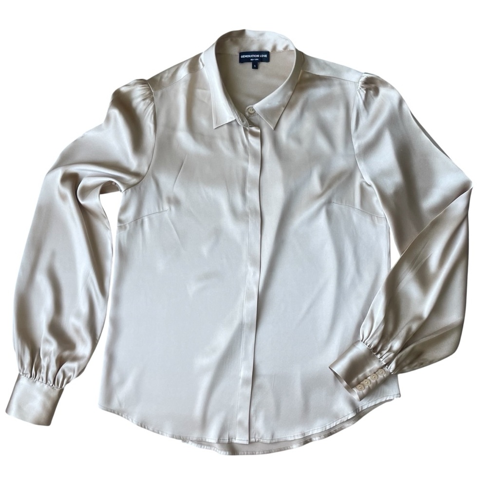 Generation Love Silk Maxwell Blouse Blush/Rose Gold Size S